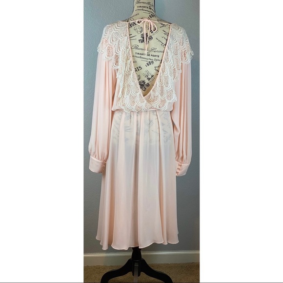 Vintage 80's Ursula of Switzerland Pink  Formal Dress - Picture 3 of 4